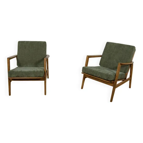 Fauteuils modèle 300-139 de l'usine Swarzędz, années 1960, lot de 2