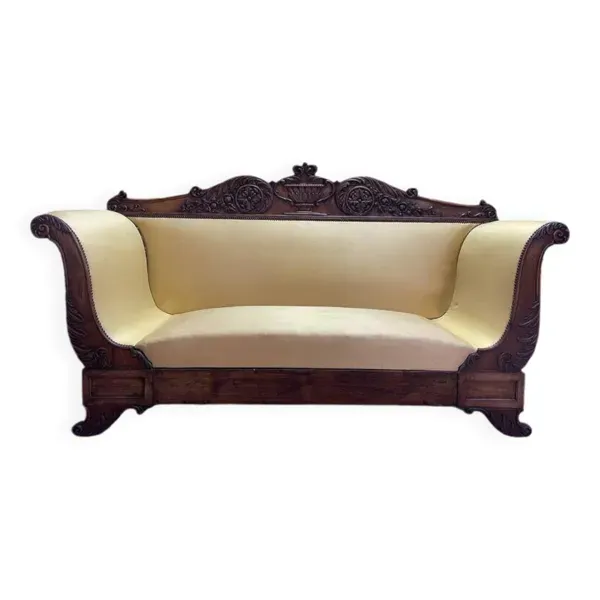 Banquette époque Restauration en acajou
