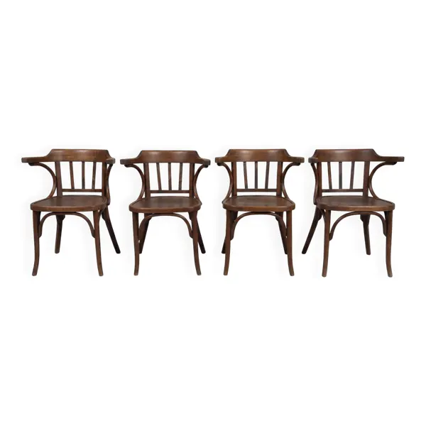 4 fauteuils Baumann en bois courbé