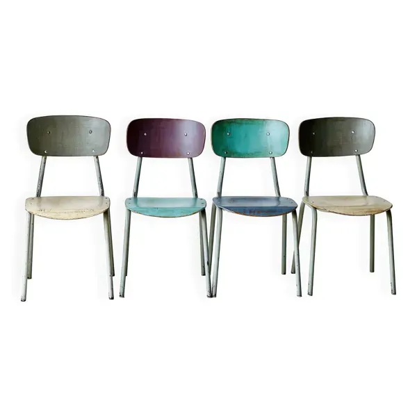 Chaises d'école, lot de 4