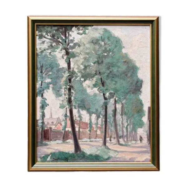 Huile sur toile par Jean Vasseur (1905-1986), Quevauvillers (Somme)