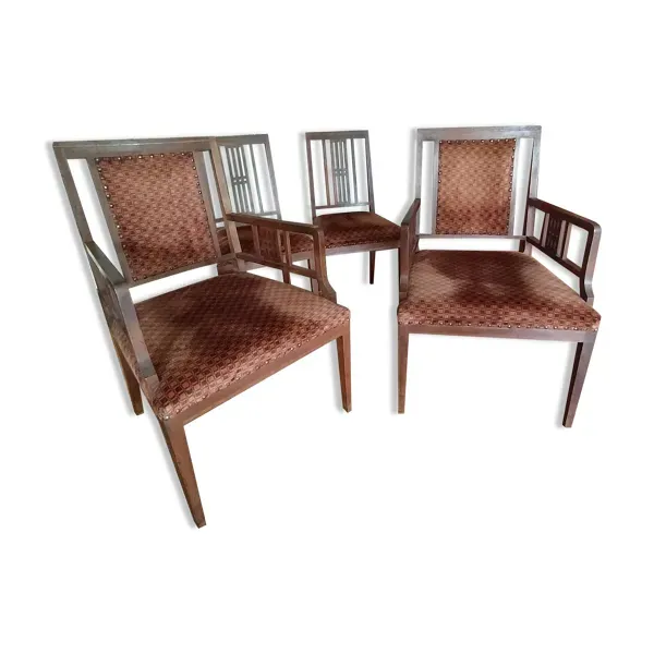 2 chaises et 2 fauteuils Art déco, 1930