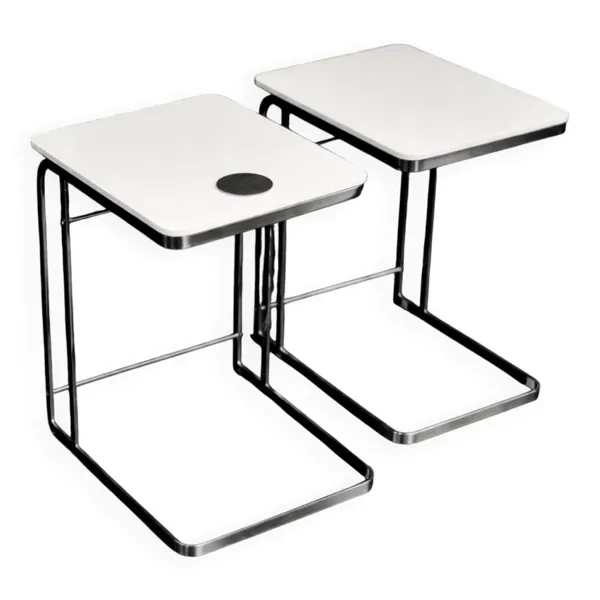 Vintage Mid-Century Italian Modern White Coffee Tables Carlotta