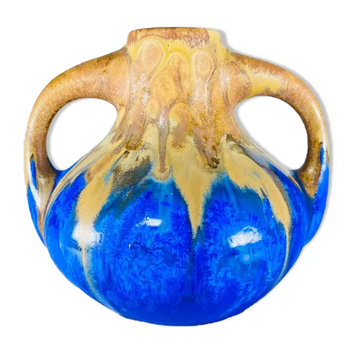 Vase Boule Gilbert Méténier bleu Gannat