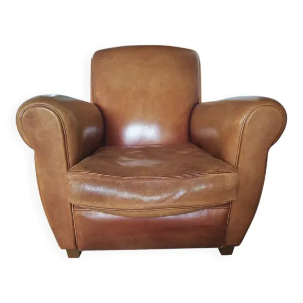Fauteuil club cuir véritable