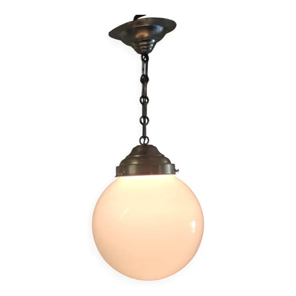 Suspension design Bauhaus globe opaline (diam: 20 cm) - mid.XXeme