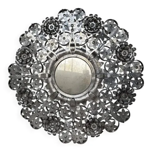 Miroir mexicain vintage en métal