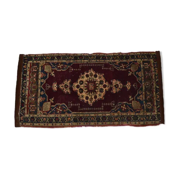 Tapis Hereké ancien, Turquie, 55 cm x 102 cm, laine nouée main, XIXème siècle