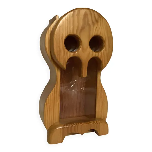 Tirelire hibou chouette bois scandinave et plexiglass