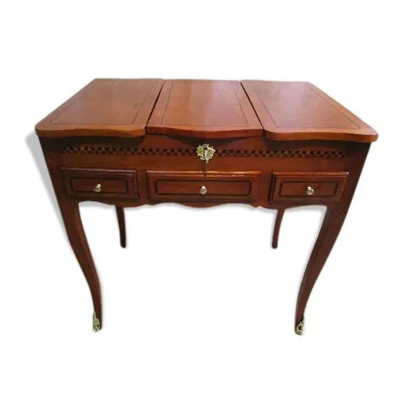 Coiffeuse en bois massif et marqueterie