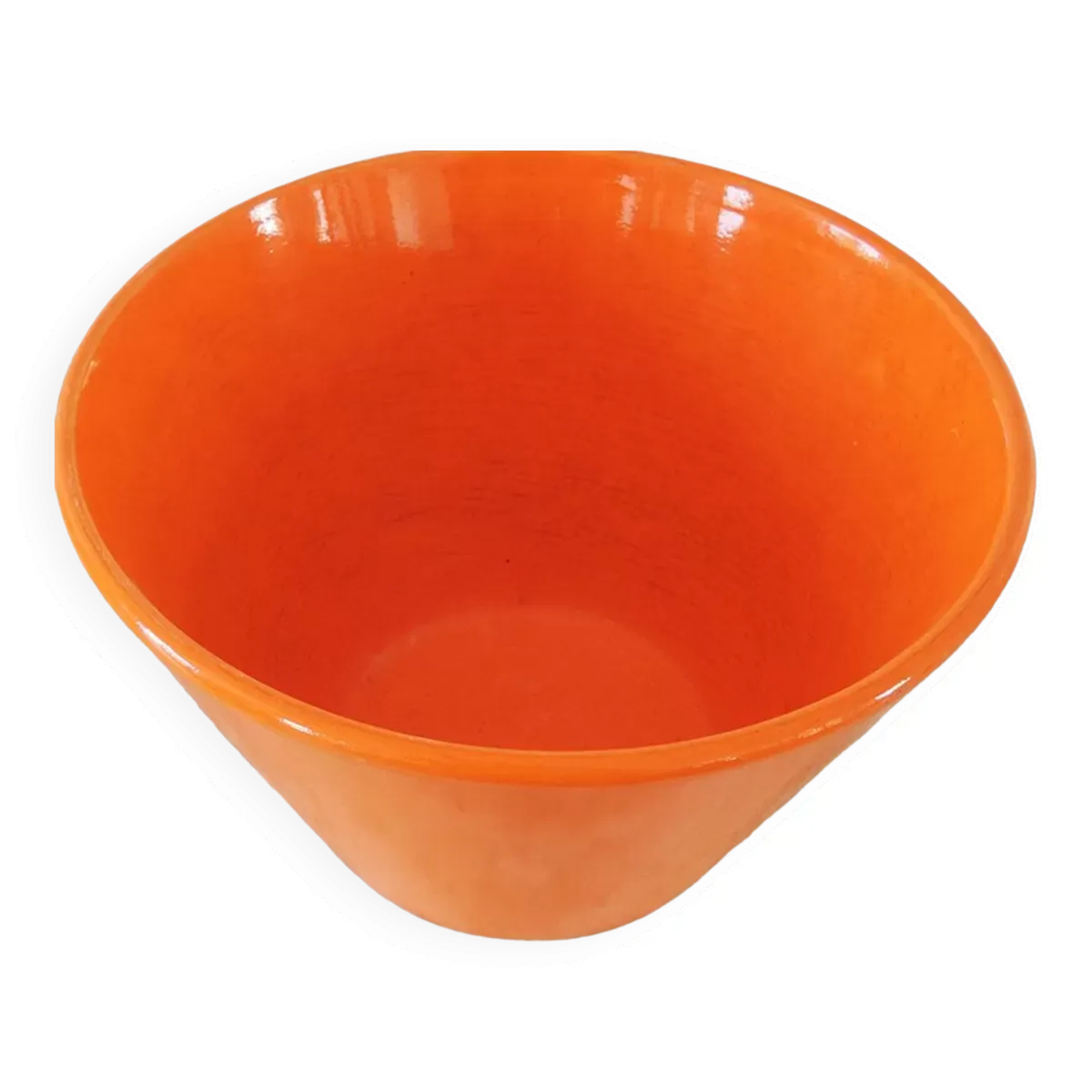 Saladier en faïence orange MBFA Pornic