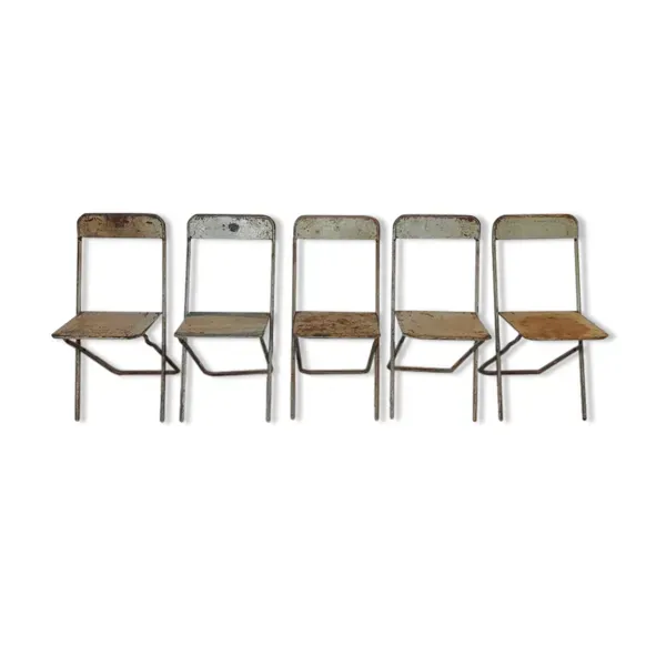 Ensemble de 5 chaises métalliques pliantes