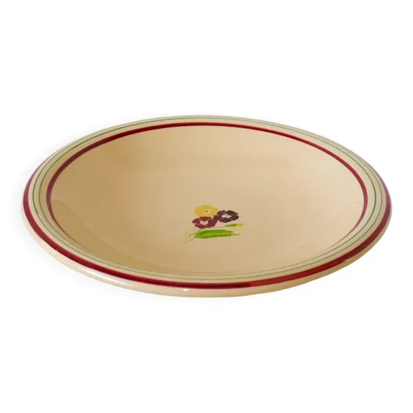 plat creux fleuri Gien 1950