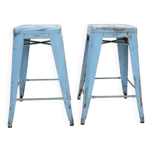 Lot de 2 tabourets de bar et de comptoir vintage TOLIX par Xavier Pauchard