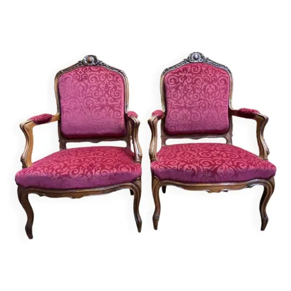 Paire de fauteuils de style Louis XV 19e