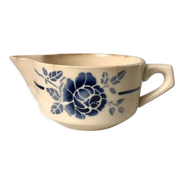 Saucière fleurs bleues Saint-Amand années 30-40