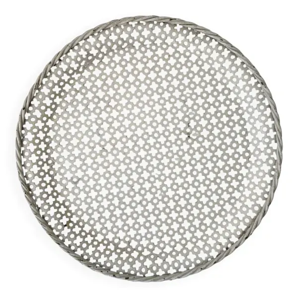 Plateau rond en tôle ajourée Mathieu Mategot 1960 ?