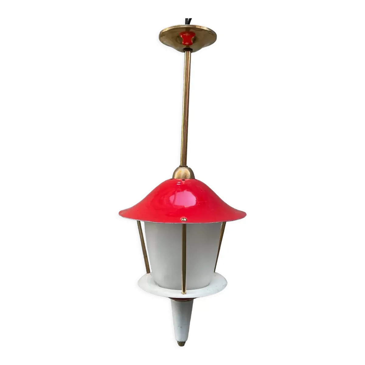 Suspension années 50 tôle rouge