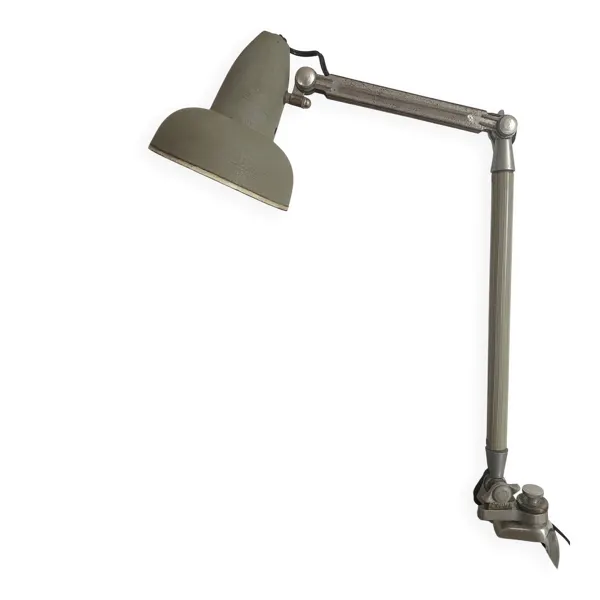 Lampe d'atelier Superchrome à étau , lampe industrielle 2 bras