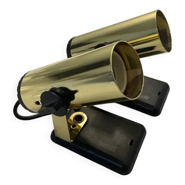 Paire de spots Targetti dorés orientables – design vintage italien – c