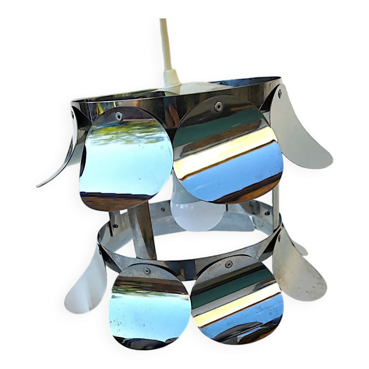 Suspension vintage chromée