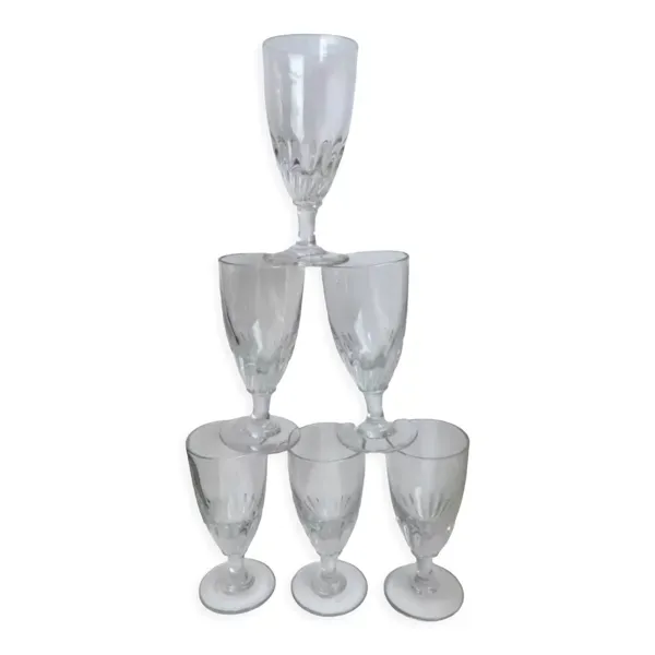 Lot de 6 verres à vin / absinthe xxème