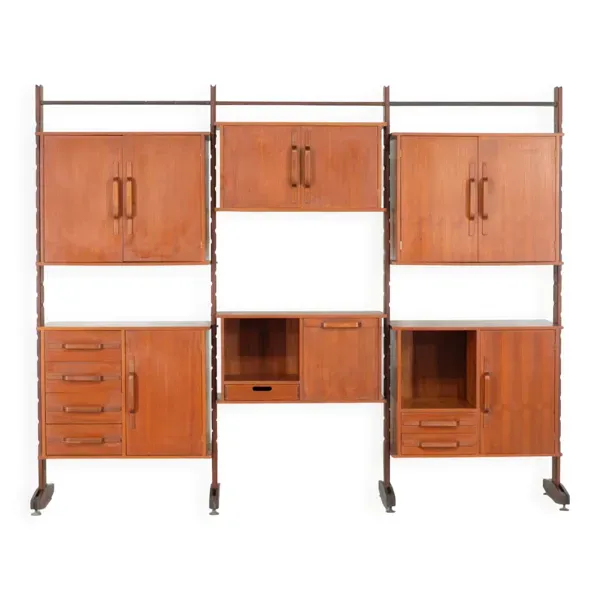 Unité murale Italienne en teck - 1960s