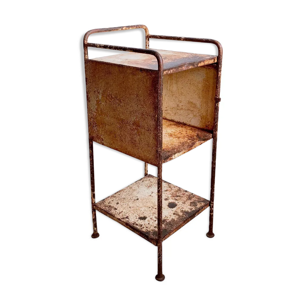 Table de chevet d’hôpital fin XIX début XXe en métal