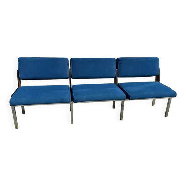 Banc vintage bleu des années 1960 par Roger Tallon
