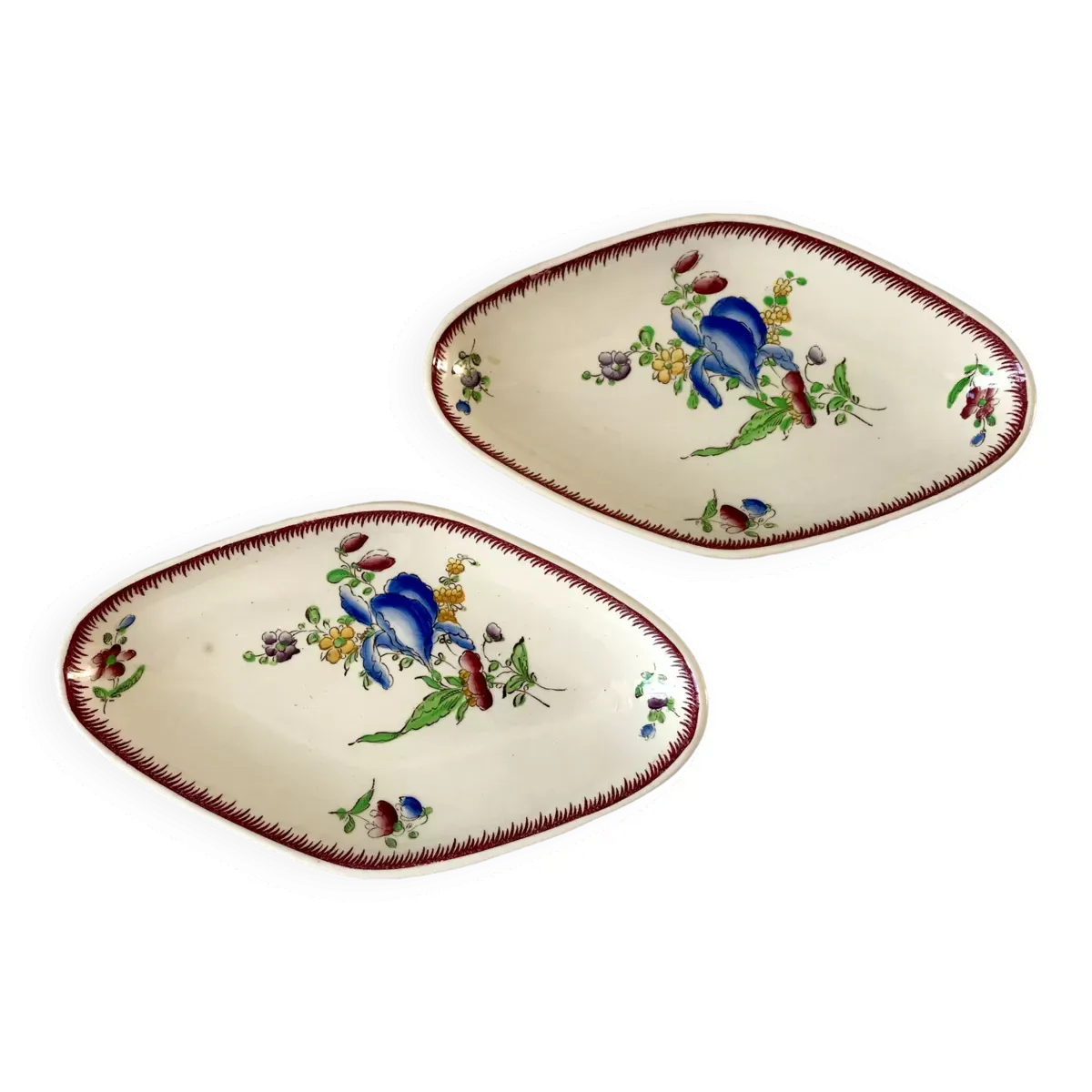 duo de raviers Villeroy & Boch La Louvière fabrication belge en Terre de Fer début XXème