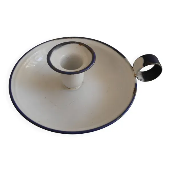 ancien bougeoir tôle émaillée chandelier vintage candlestick Sweden