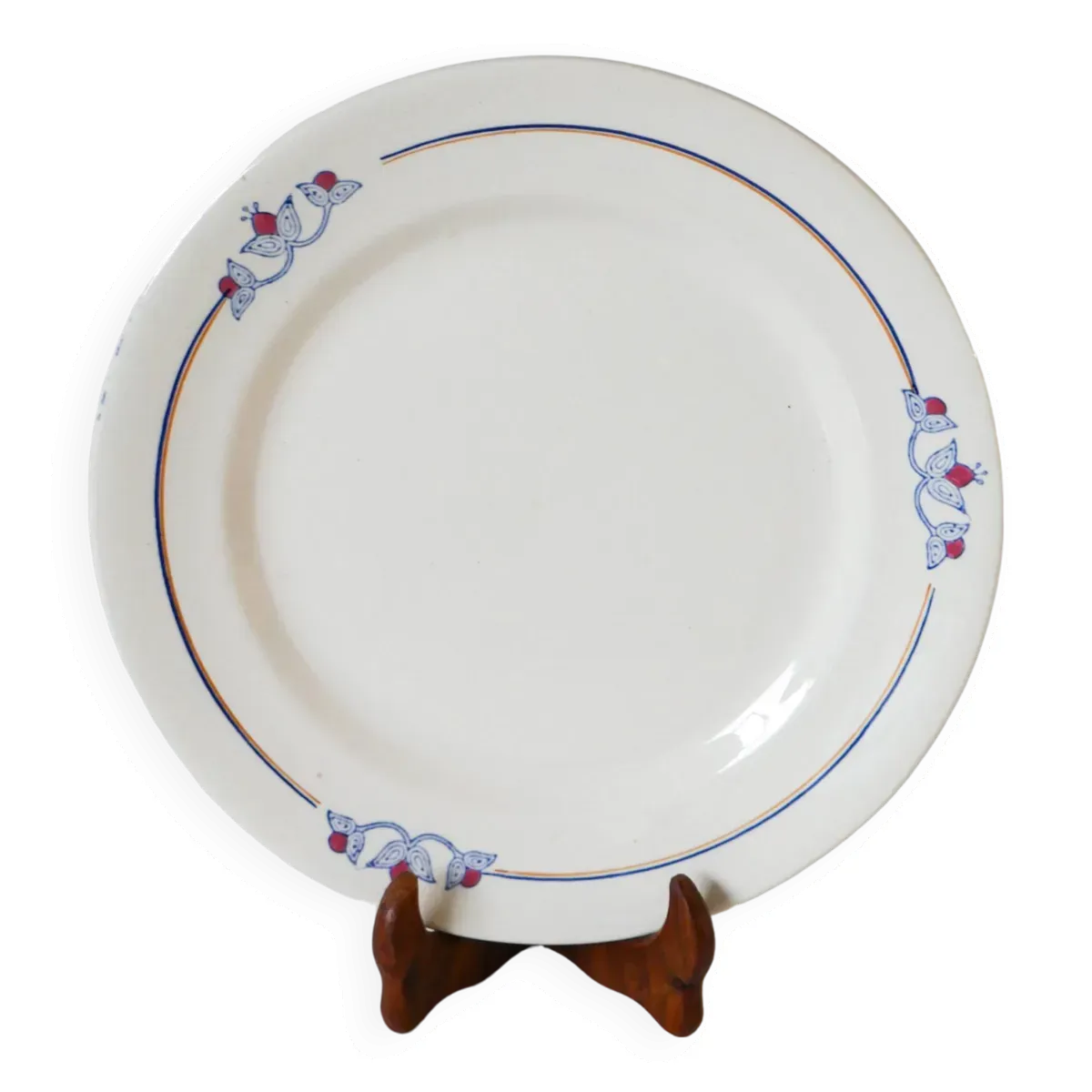 Plat en terre de fer Salins Charbonnier modèle Rrégastel début XXème