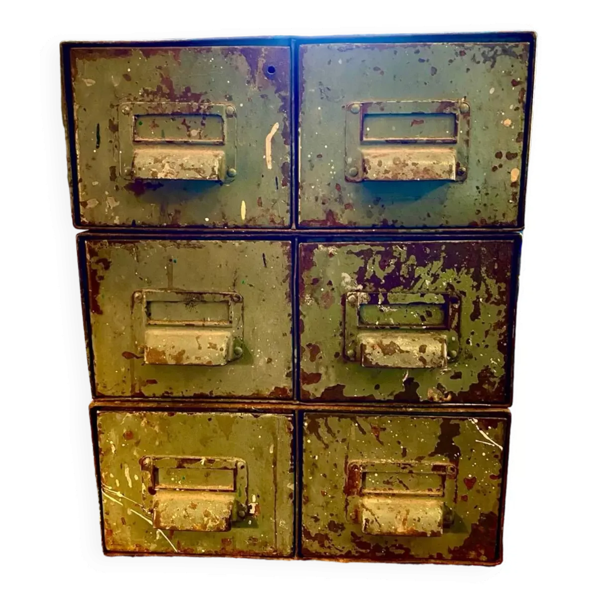 Lot de 3 Casiers doubles de rangement métal industriel