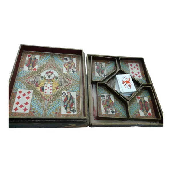 Boîte de jeu nain jaune atlas vintage 1920  avec pions