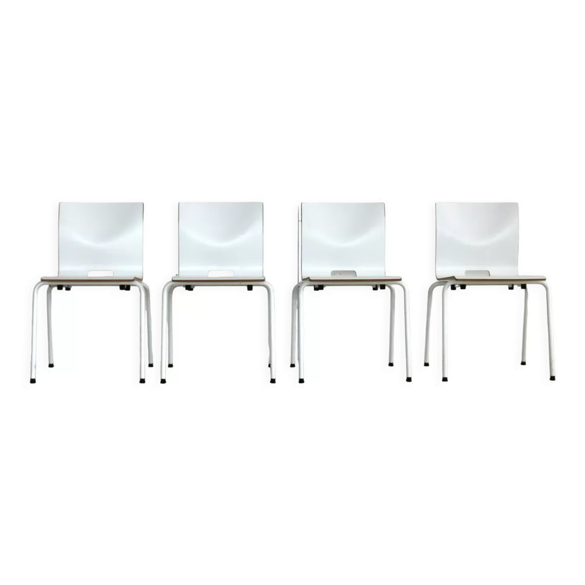 Ensemble de 4 chaises empilables industrielles