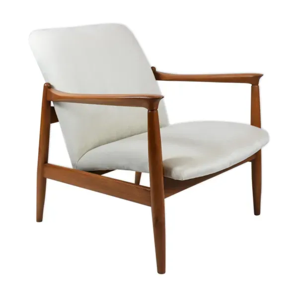 Fauteuil vintage type gfM-64 de E.Homa, années 60, velours argenté