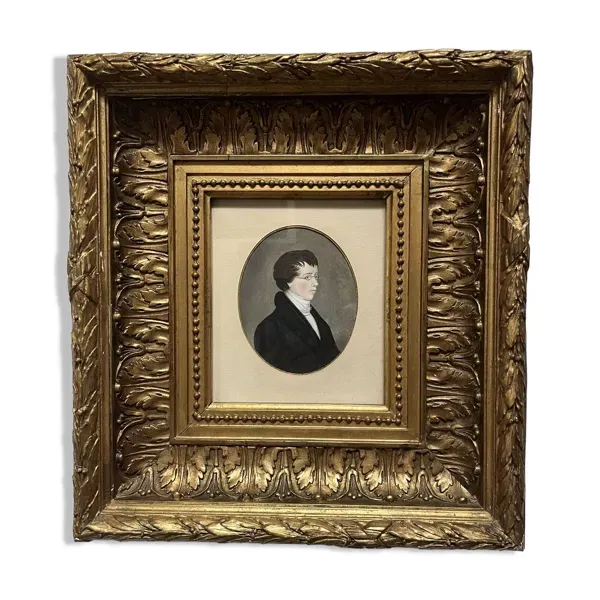 Ecole allemande (?) du début du XIXe siècle, Portrait d'un jeune homme portant des lunettes