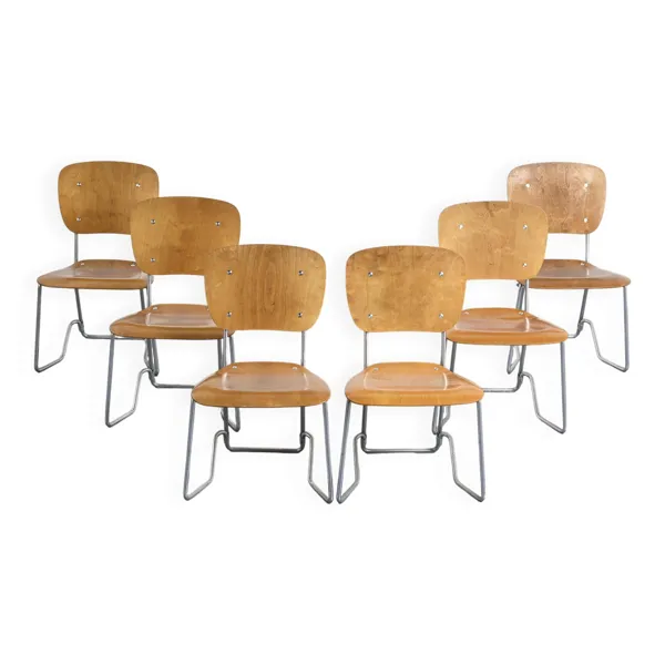 Suite de 6 chaises Alu-Flex par Armin Wirth, vers 1965