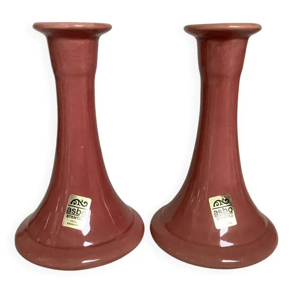 Paire de bougeoirs Asbo Stentøj Køge scandinaves