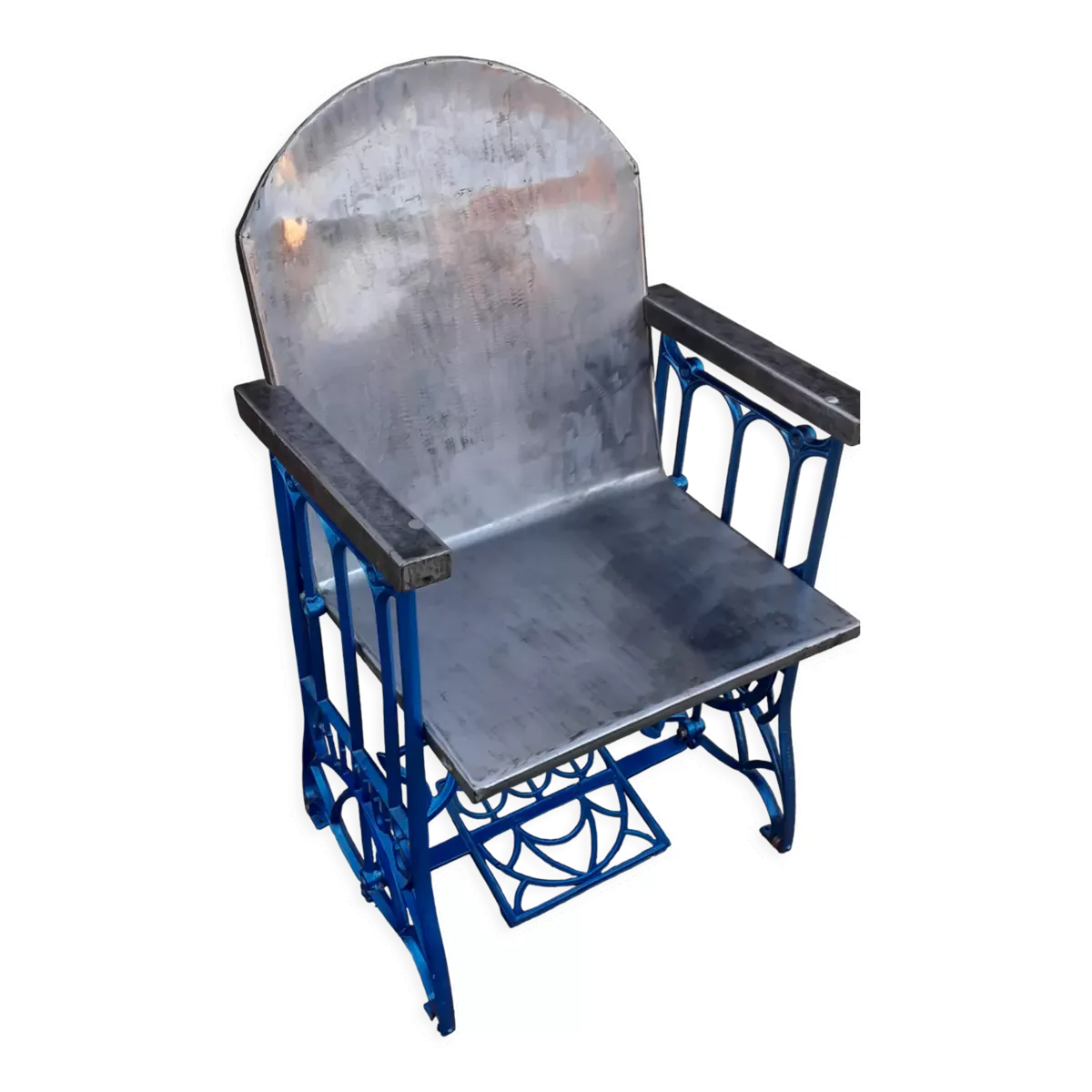 Fauteuil métal bleu électrique