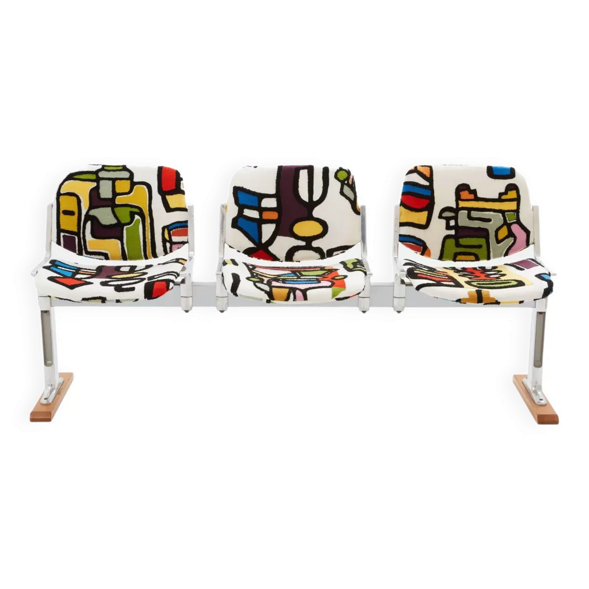 Giancarlo Piretti pour Castelli banc tissu Pierre Frey 1970