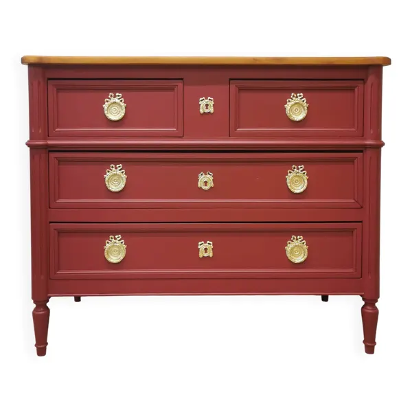 Commode vintage en merisier relookée