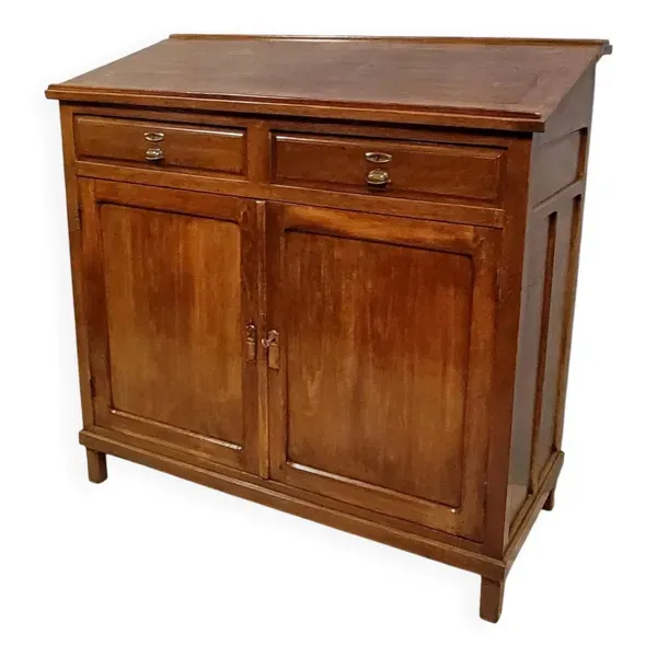 Meuble de métier a plan incliné en hêtre massif teinté époque fin XIXème