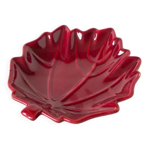 Vide-poche feuille en céramique, Bordeaux, 1970