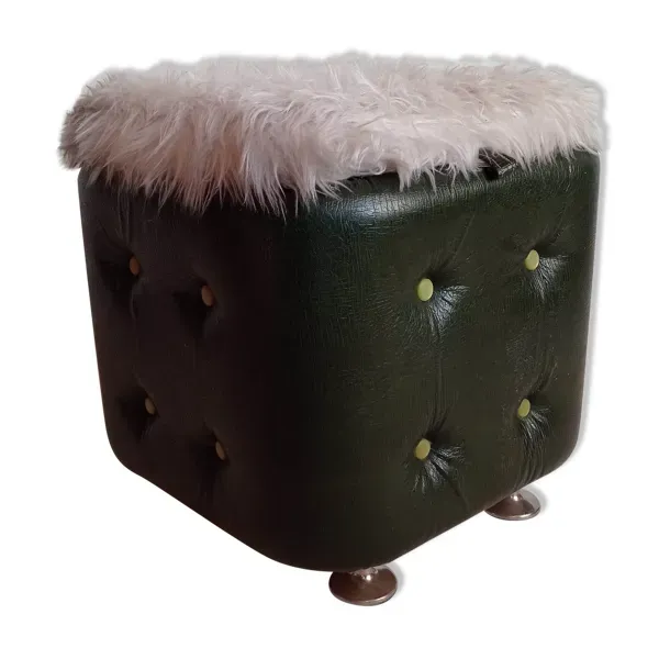 Pouf avec rangements des années 70