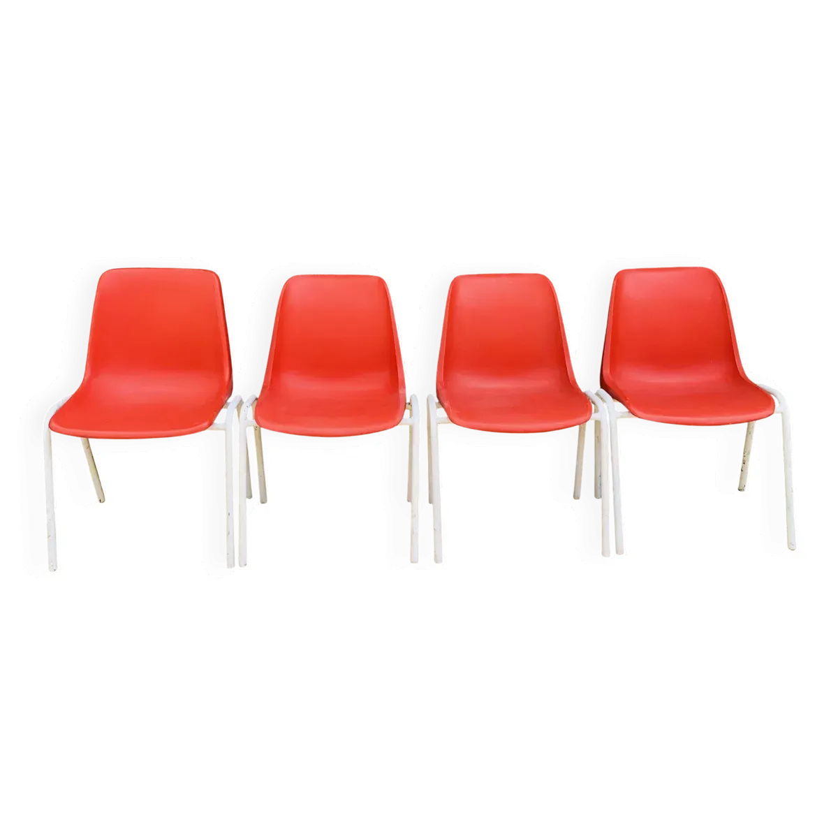 Ensemble de 4 chaises rouges modèle europa