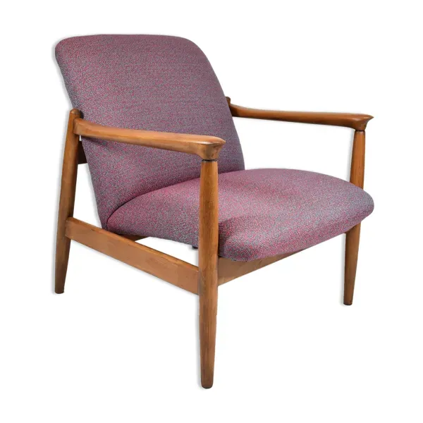Fauteuil original GFM-64, années 1960, designer E. Homa, bleu orange violet