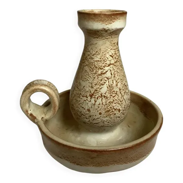 Bougeoir céramique beige moucheté