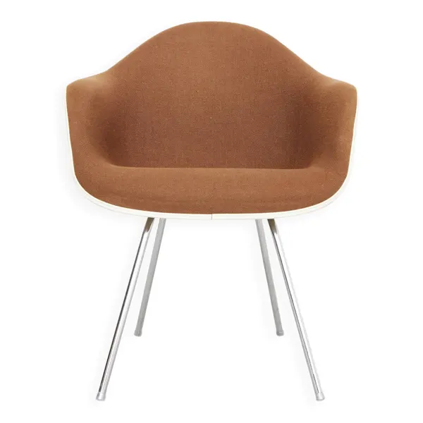 Chaise en fibre de verre Dax Off-White par Charles et Ray Eames pour Vitra
