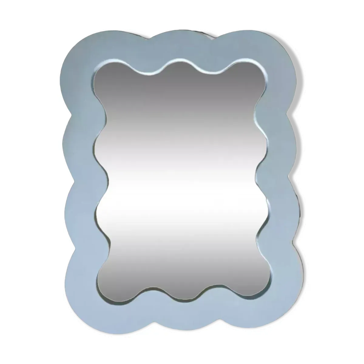 Miroir nuage en bois ondulé